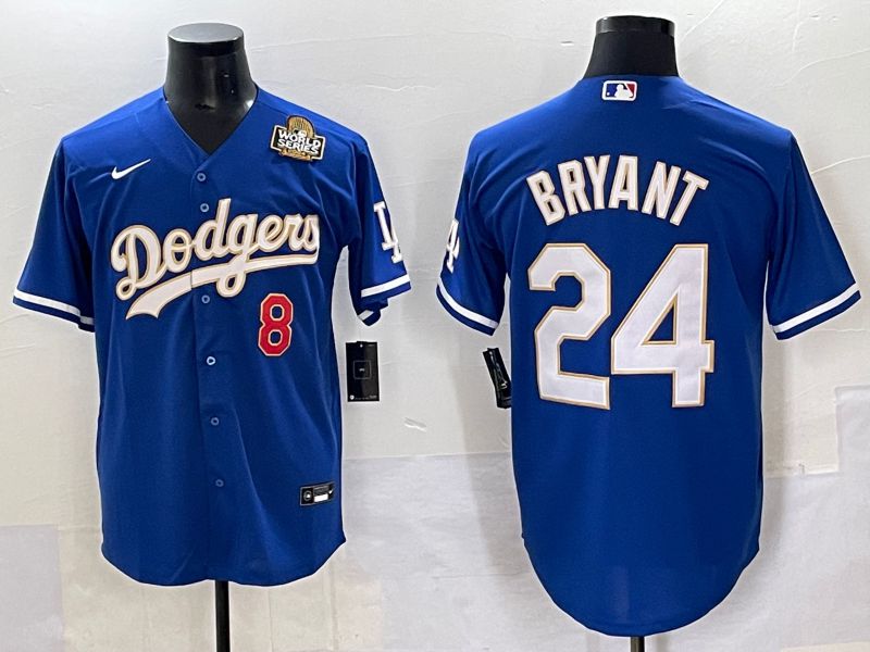 Men 2025 Los Angeles Dodgers #24 Bryant Blue gold Nike MLB Jersey style 7076->los angeles dodgers->MLB Jersey